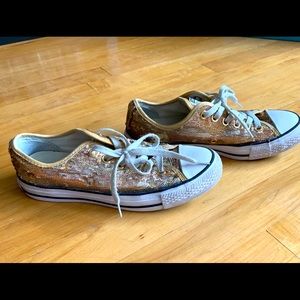 Converse Gold Sequin Low Tops